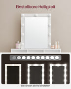 Kaptafel met Verlichting - Make-up tafel - Kaptafel met Lade en Spiegel