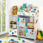 Kast voor Kinderkamer met 3 Planken en Stoffen Lades