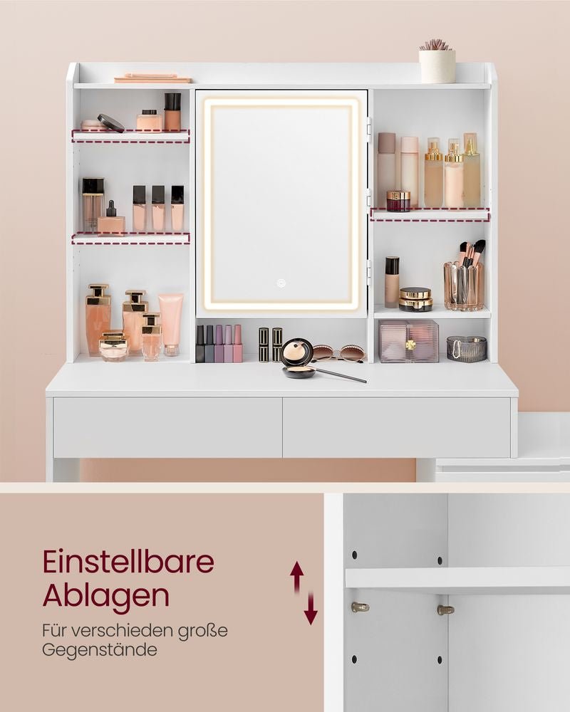 Make-uptafel met LED-verlichting en veel opbergruimte - Modern en Praktisch