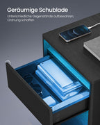 Moderne Nachtkast met LED-Verlichting en Stopcontacten - USB-aansluiting