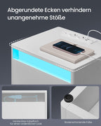 Moderne Nachtkast met LED-Verlichting en Stopcontacten - USB-aansluiting