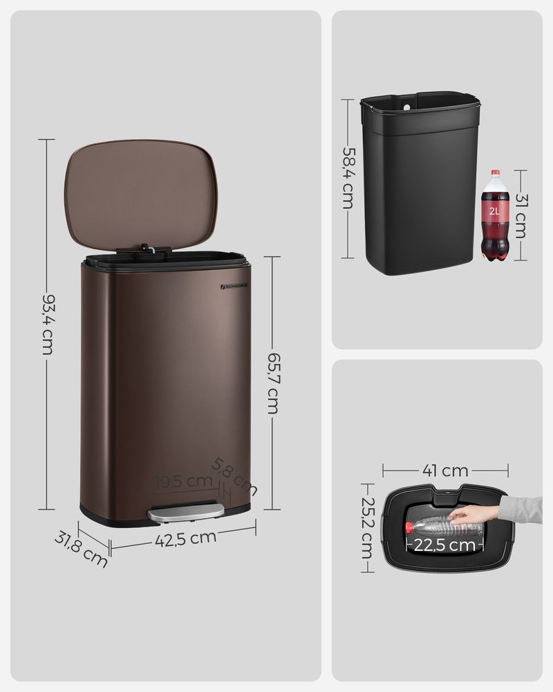 Moderne Pedaalemmer - 50 Liter - Prullenbak