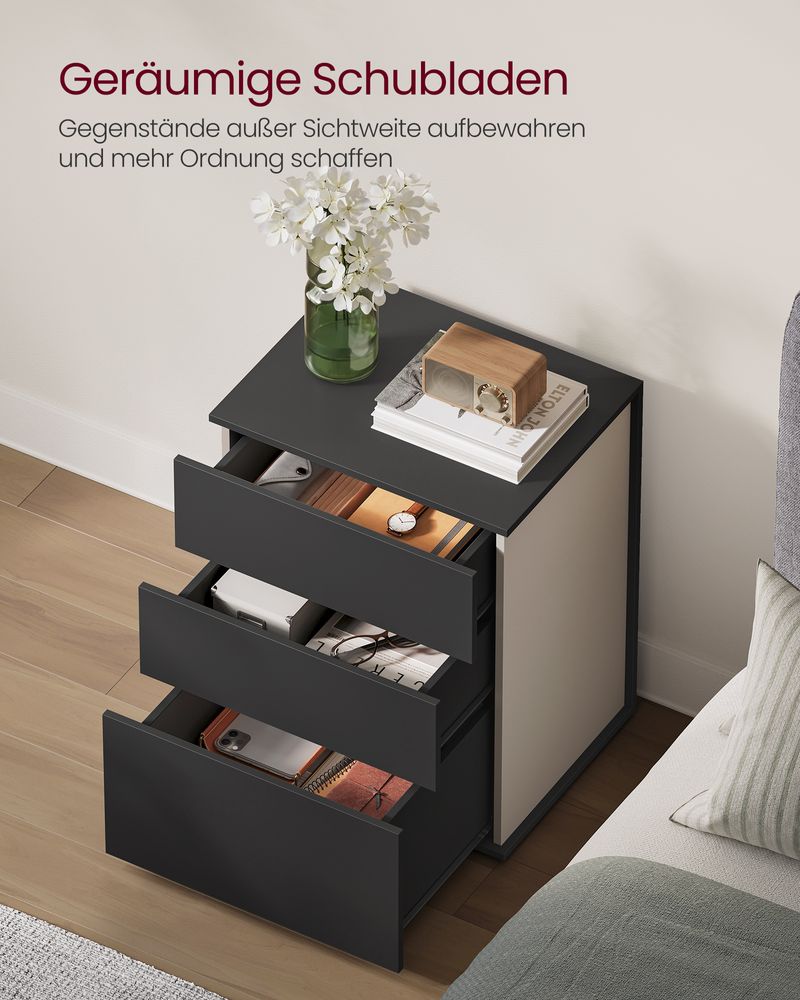 Nachtkastje met 3 Lades - Minimalistisch Design