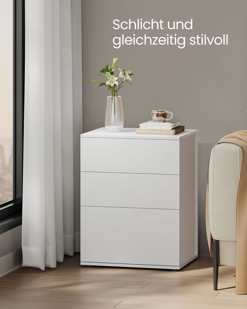 Nachtkastje met 3 Lades - Minimalistisch Design
