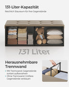 Opvouwbare Opbergbank 131 Liter - Hocker - Kunstleer