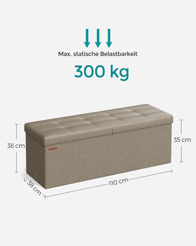 Opvouwbare Opbergbank 131 Liter - Hocker - Kunstleer