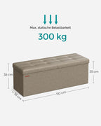 Opvouwbare Opbergbank 131 Liter - Hocker - Kunstleer