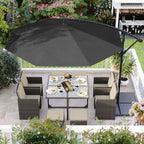 Zweefparasol Met Standaard – Tuinparasol Met UV-Bescherming UPF 50+ – Met Zwengel – Voor Balkon, Terras En Tuin
