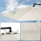 Zweefparasol Met Standaard – Tuinparasol Met UV-Bescherming UPF 50+ – Met Zwengel – Voor Balkon, Terras En Tuin
