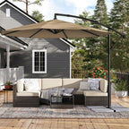 Zweefparasol Met Standaard – Tuinparasol Met UV-Bescherming UPF 50+ – Met Zwengel – Voor Balkon, Terras En Tuin