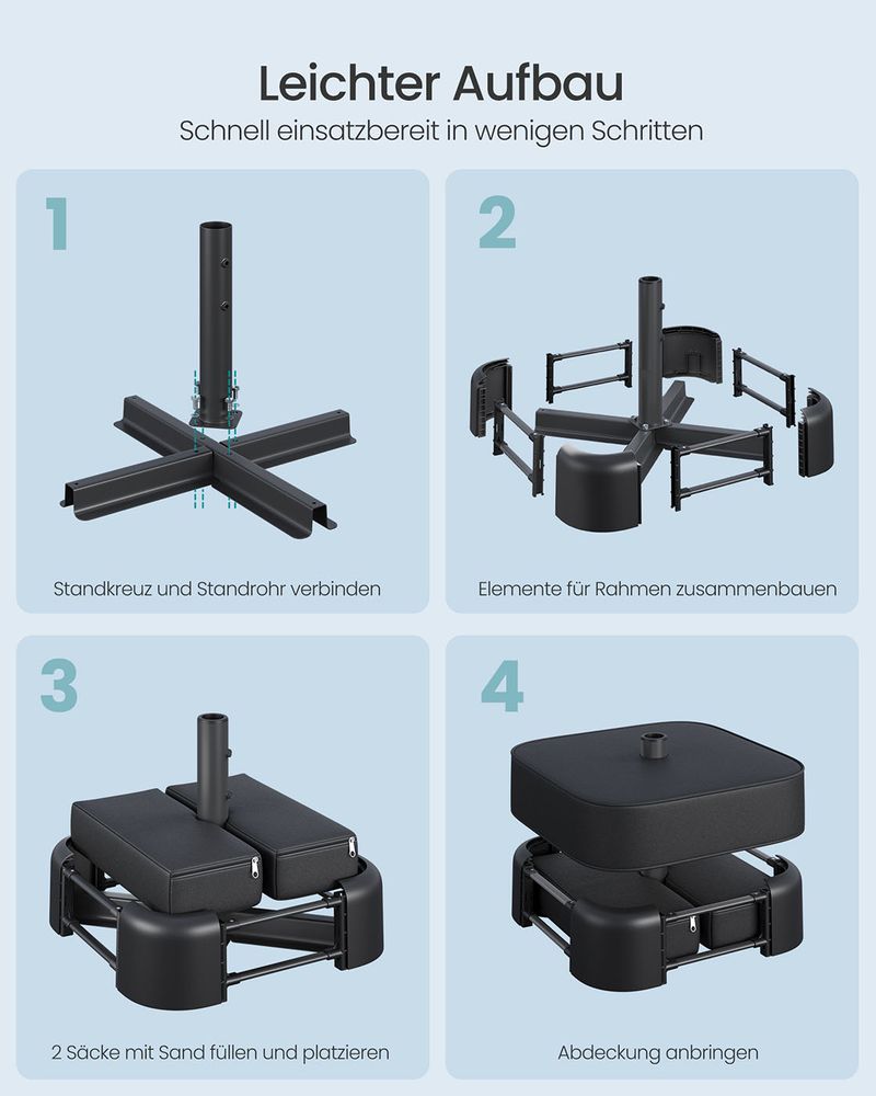 Parasolvoet met Gewichtszak - Stabiele Parasolstandaard voor Diverse Parasols