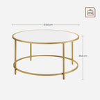 Salontafel met Rond Goudkleurig Frame – Elegante Blikvanger voor de Woonkamer