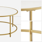 Salontafel met Rond Goudkleurig Frame – Elegante Blikvanger voor de Woonkamer