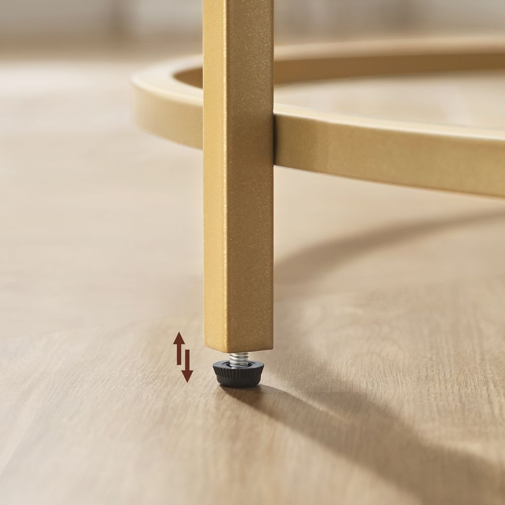 Salontafel met Rond Goudkleurig Frame – Elegante Blikvanger voor de Woonkamer