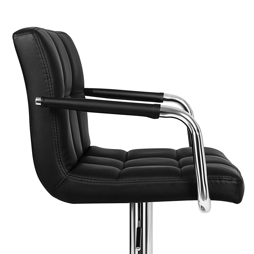 Set van 2 Luxe Barstoelen met Armleuning - Verstelbaar - Kunstleer