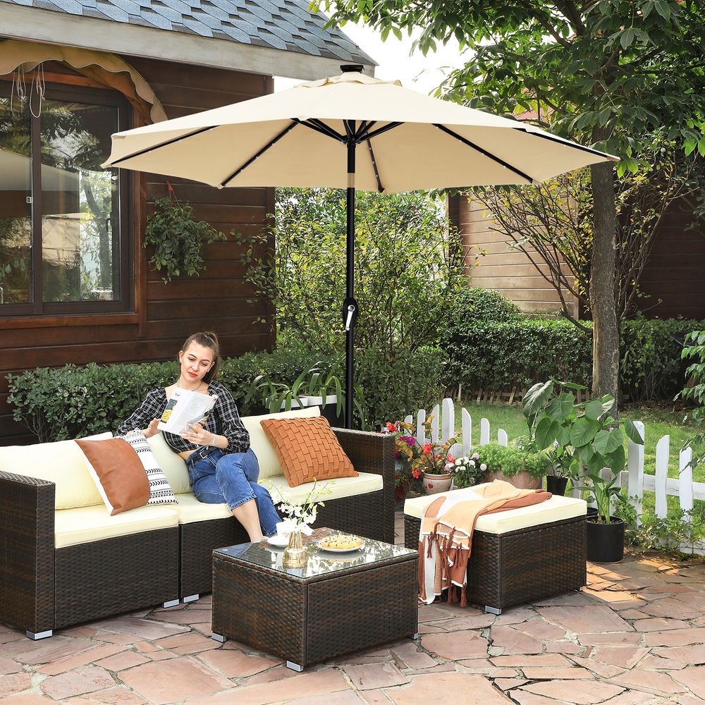 Solar LED Parasol Ø 2.7 of 3 Meter - Tuinparasol met Kantelfunctie