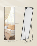 Staande Spiegel 160 x 50 cm – Rechthoekig Design – Vrijstaand of Wandmontage