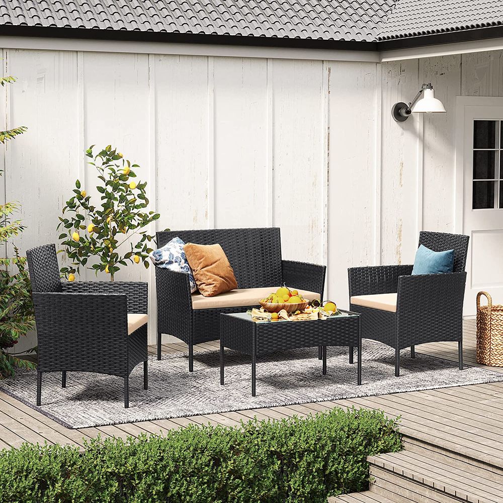 Tuinset met Rattanlook - Balkonset - Tuinstoelen met Tafeltje