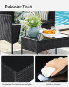 Tuinset met Rattanlook - Balkonset - Tuinstoelen met Tafeltje