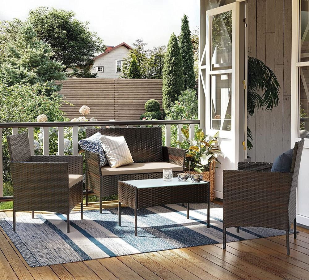 Tuinset met Rattanlook - Balkonset - Tuinstoelen met Tafeltje