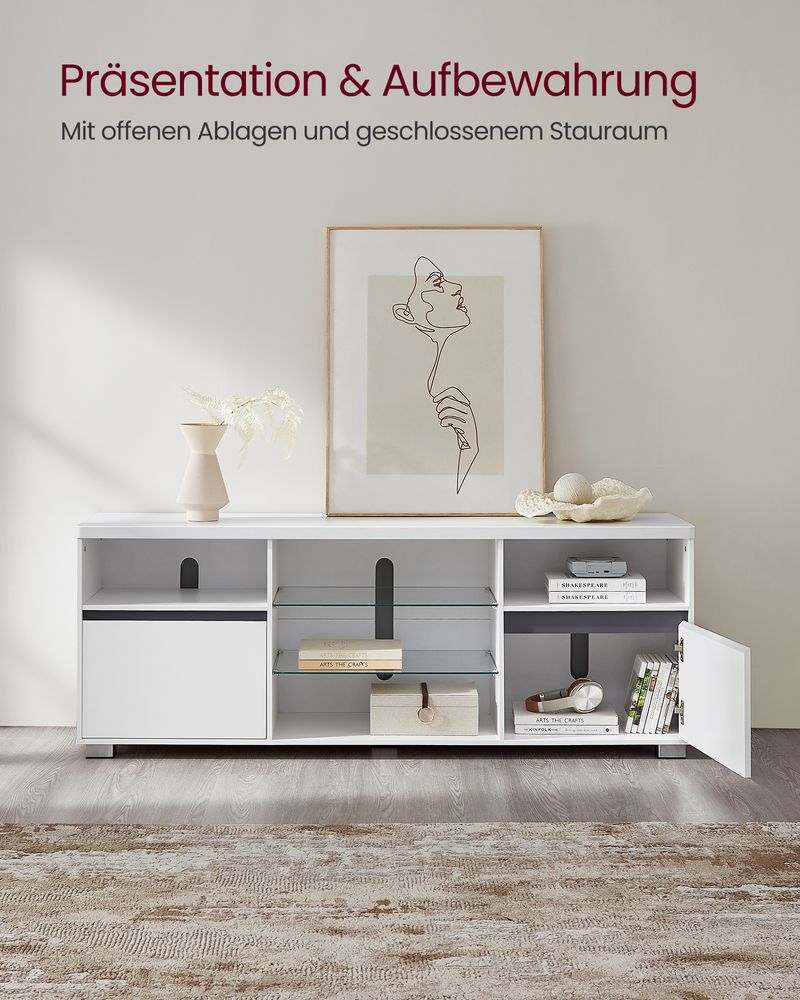 TV-meubel met LED-verlichting en verstelbare opbergruimte