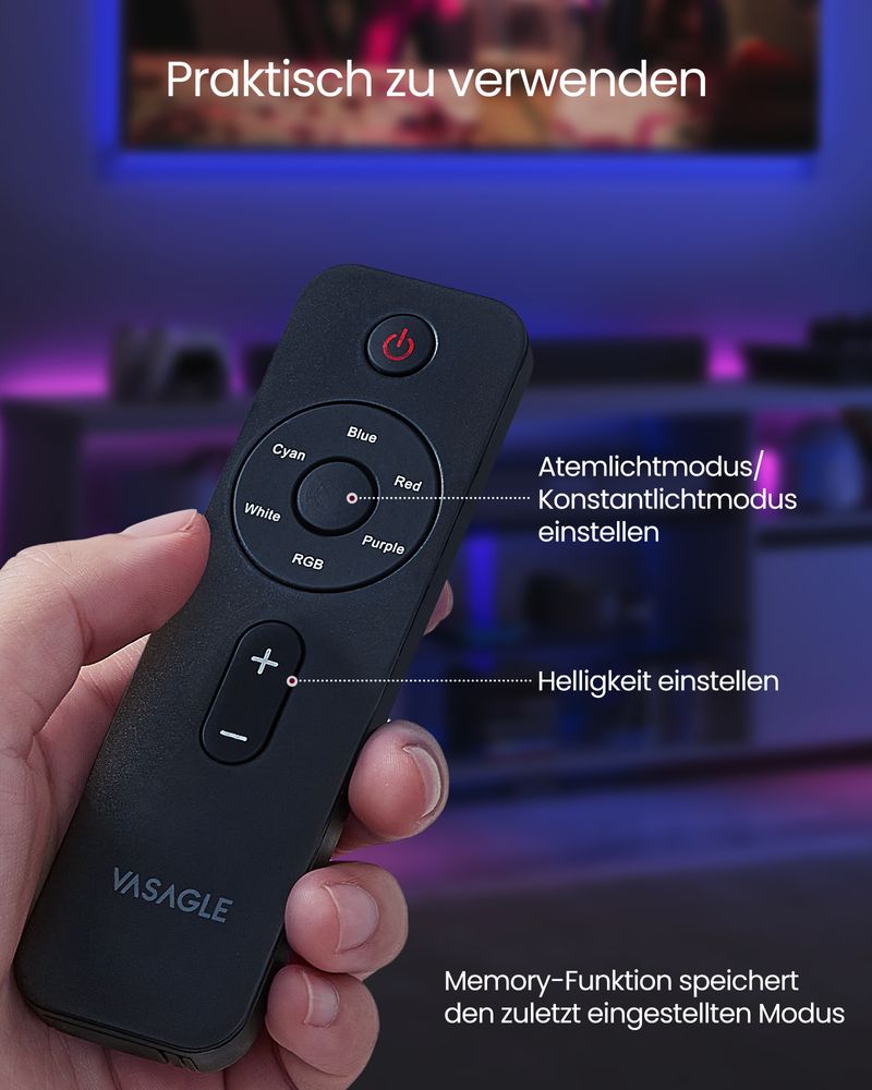 TV-meubel met LED-verlichting en verstelbare opbergruimte