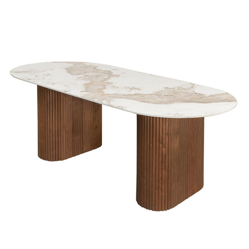 Urban Chique Eettafel – Keramisch Marmer – 220 x 100 x 76 cm – Modern Design – Functioneel En Tijdloos