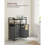 Wasmand en 2 Opbergplanken - Ideaal voor Wasgoed en Badaccessoires