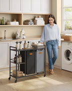 Wasmand Wagen 2 x 50L - Wasmand met Wieltjes