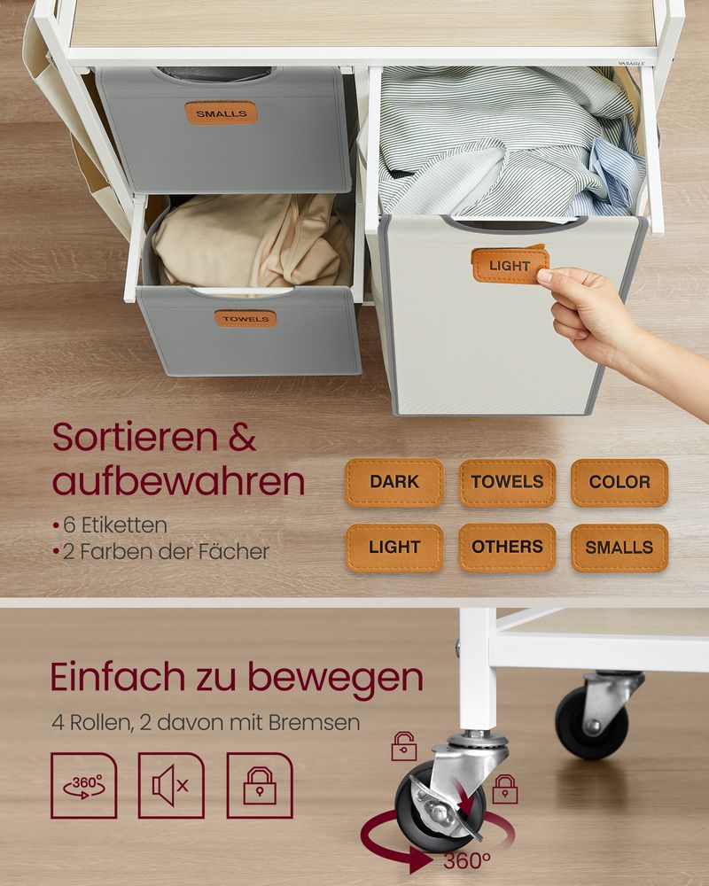 Wasmand Wagen - Waswagen - Wasmand op Wieltjes
