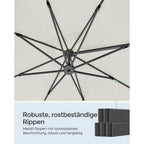 Zweefparasol 290 x 290 cm – 360° Draaibaar – Verstelbare Hellingshoek – UPF 50+ – Met Standaard En Beschermhoes