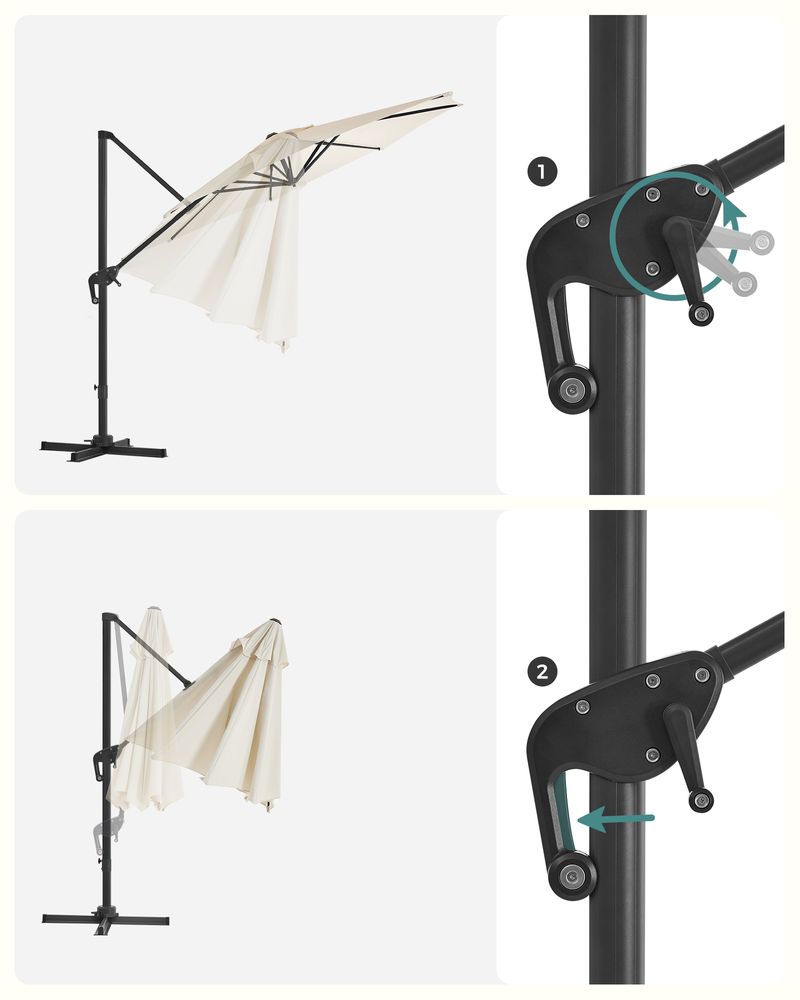 Zweefparasol Ø300 cm – Verstelbaar & UV-bescherming - 360° draaibaar