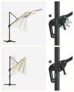 Zweefparasol Ø300 cm – Verstelbaar & UV-bescherming - 360° draaibaar