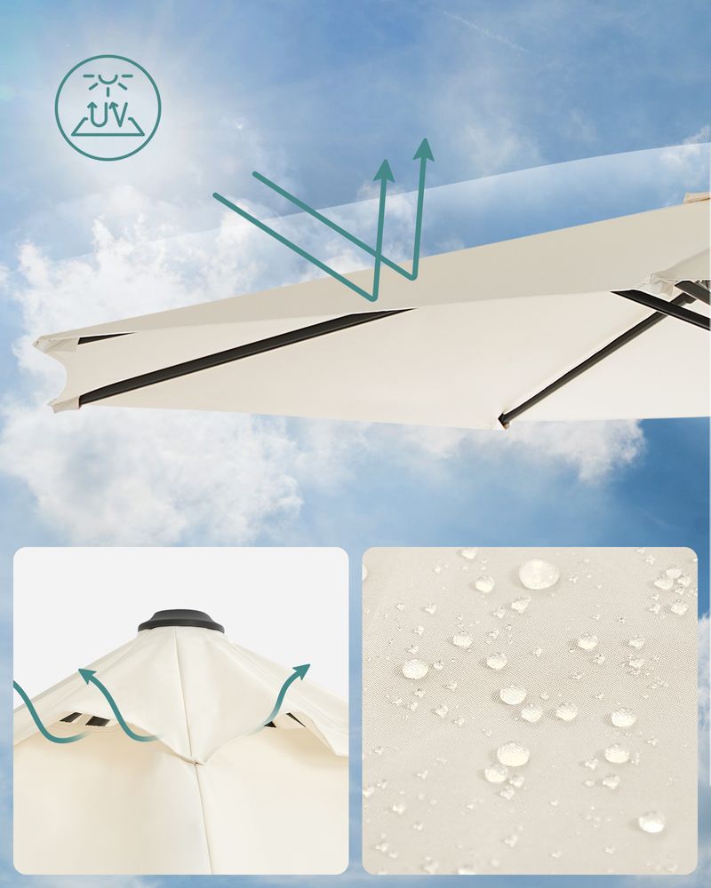 Zweefparasol Ø300 cm – Verstelbaar & UV-bescherming - 360° draaibaar