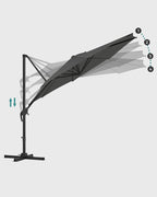 Zweefparasol Ø300 cm – Verstelbaar & UV-bescherming - 360° draaibaar