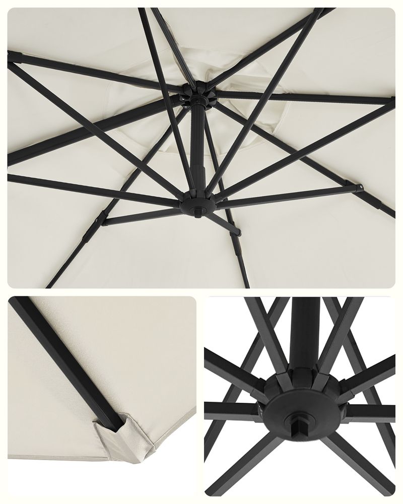 Zweefparasol Ø300 cm – Verstelbaar & UV-bescherming - 360° draaibaar