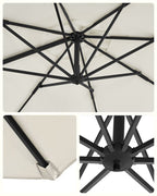 Zweefparasol Ø300 cm – Verstelbaar & UV-bescherming - 360° draaibaar