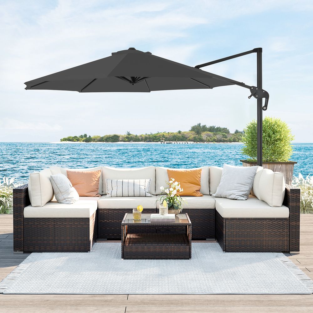 Zweefparasol Ø300 cm – Verstelbaar & UV-bescherming - 360° draaibaar
