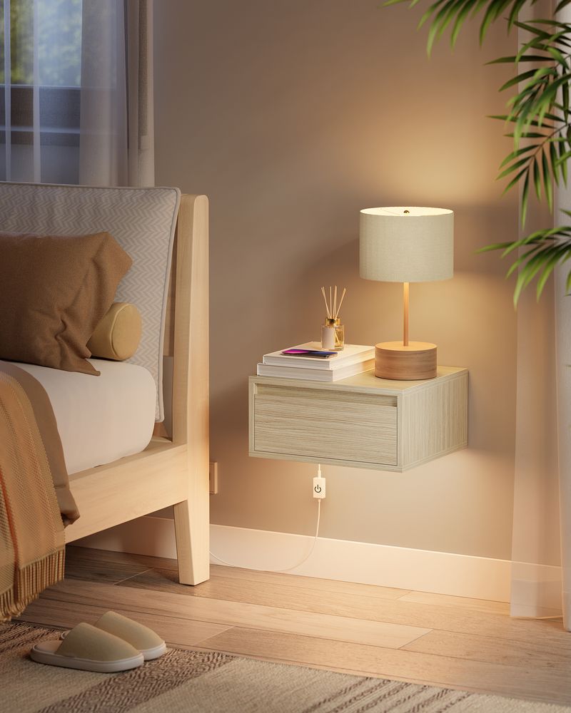 Zwevend Nachtkastje met LED-verlichting - Minimalistisch en Praktisch